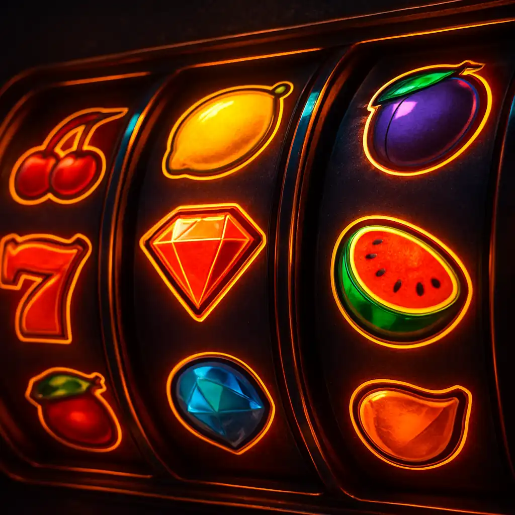 Bunte Walzen eines Spielautomaten bei JamSlots